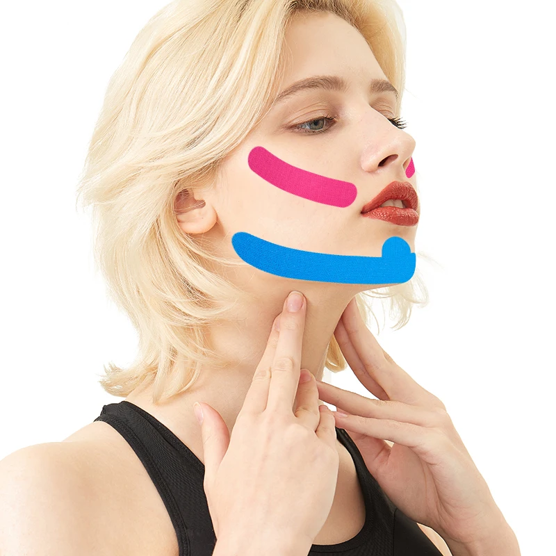 

Very Hot Sale V Line Lifting Face Tape Customize Wrinkle Reducer Kinesiology Tape, Skin, light blue, pink, black 18 colors