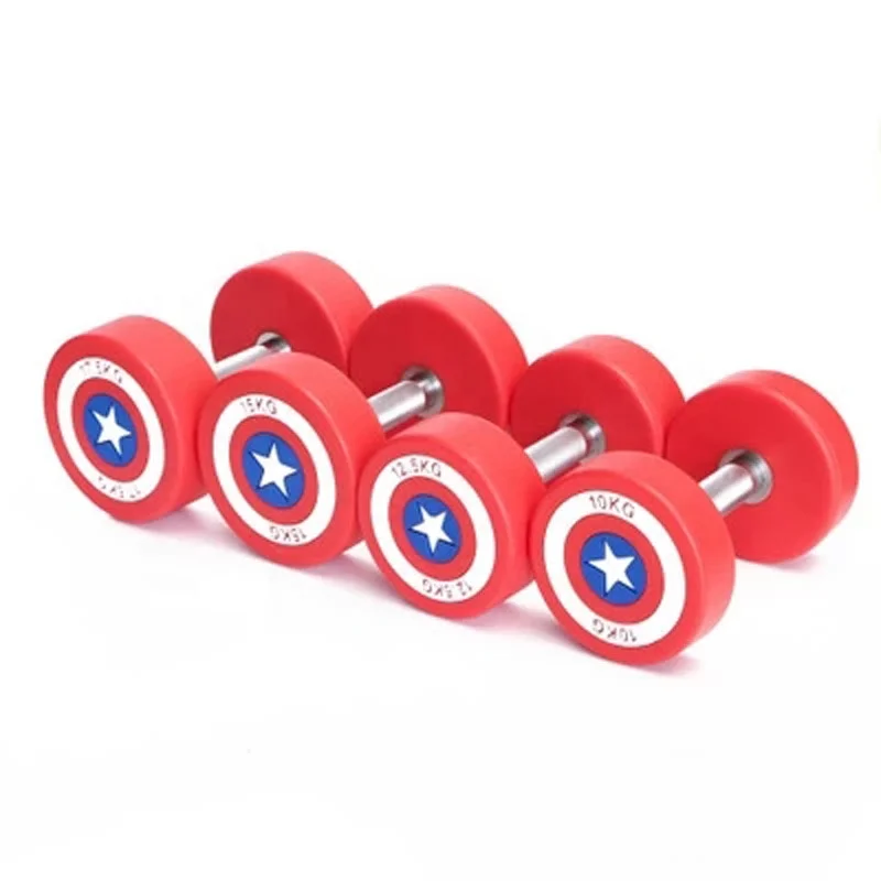 

Gym free Weights Exercise Equipment America Captain Pu Fixed Dumbbell Set Muscle Relex Apparatus, Red