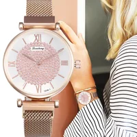 

Starry Sky watch milan ladies fashion watch luxury, magnet buckle net strap minimalist watch, quartz watch