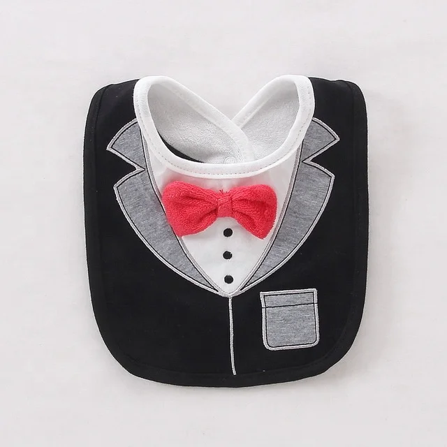 

Three-layer waterproof gentleman decorative baby bibs