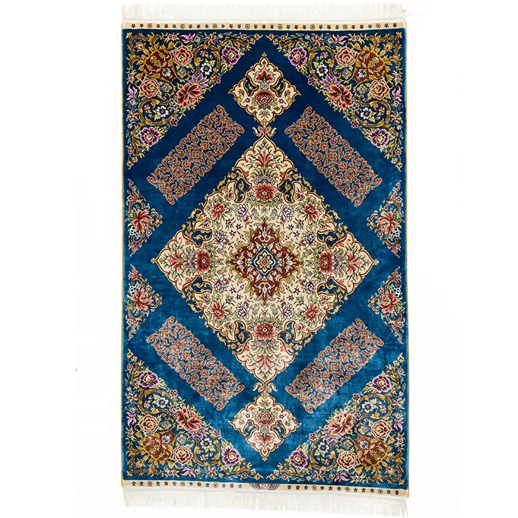 

Top Quality 3x5 ft Made of 100% Natural Silk Fine Floral Hand Woven Persian Silk Carpet