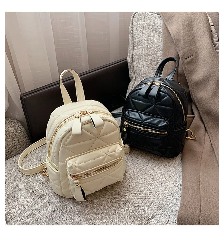 

2021Korea Stylish Quilted Luxury Fashion Small backpack bag Suede Cute Mini backpack For Girls