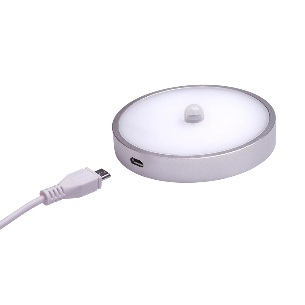 
mini flat led battery sensor rechargeable light portable indoor under closet rooms magnet cabinet led light 