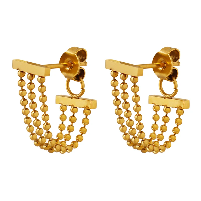 Wholesale Fashionable Designer Fancy Jewelry Stainless Steel Tassel Earrings