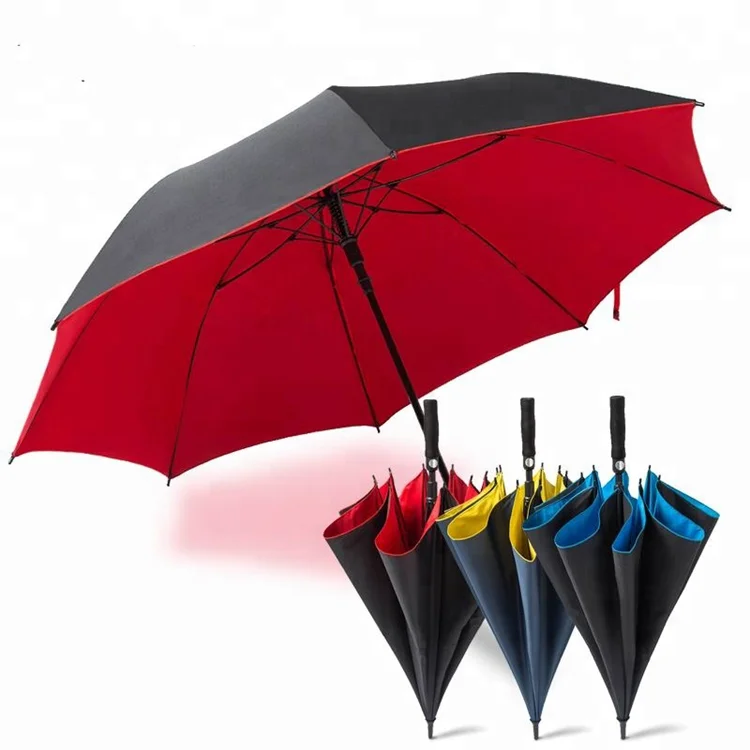 Golf Umbrella With Logo Windproof Uv Coating Auto Open Eva Handle