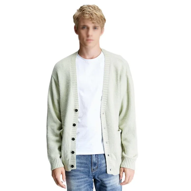 

Mens V-neck long Cardigan Knit Sweater 2021 fashion style Casual Men Cashmere Cardigan Sweater for men, Photo shown