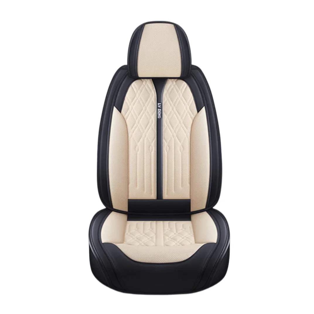 

Muchkey Full Set Car Seat Cover PU Leather Vehicle Cushion Covers Waterproof Protectors Compatible with Airbag Car Seat Covers