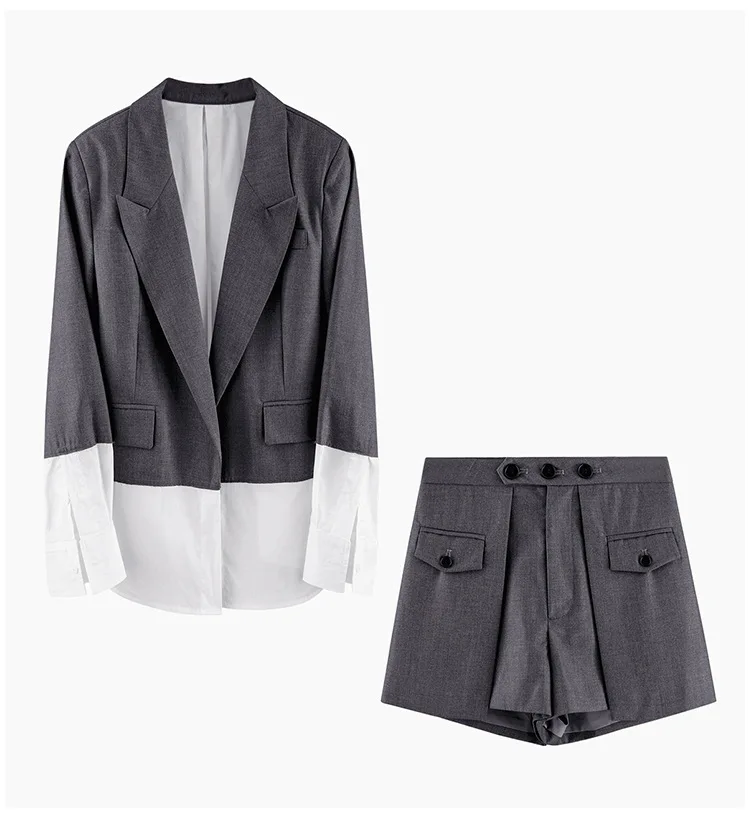 

2020 new arrivals hot selling spring collection contrast panel women casual pant suits