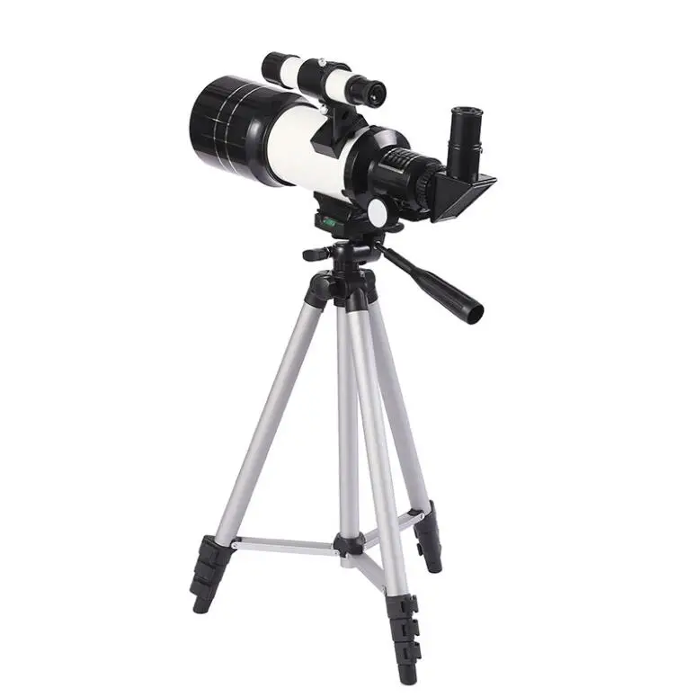 

Outdoor Camping Refractive Space HD Star Finder Tripod Monocular Refractor Astronomical 150x Telescope With Smartphone Adapter, White