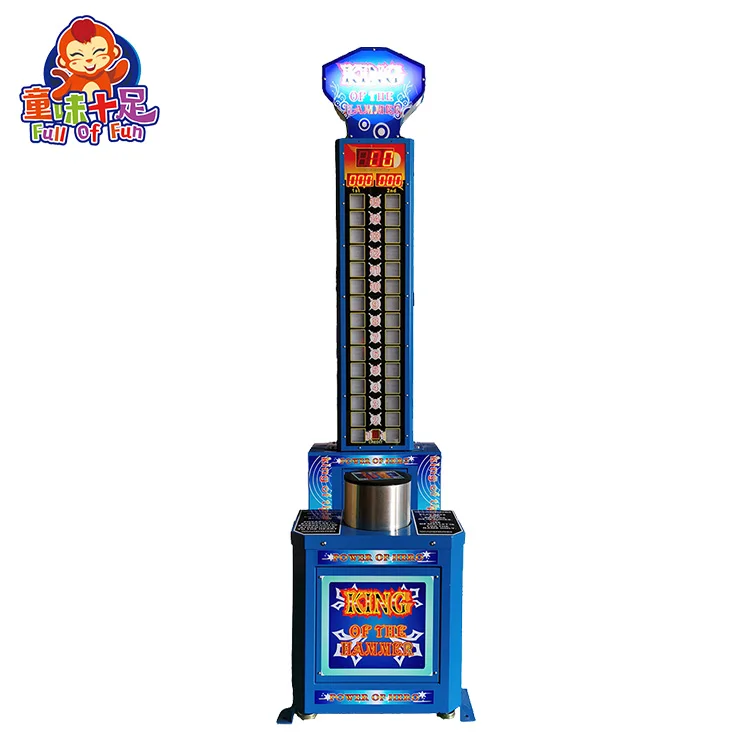 

coin operated Boxing force test game machine Hegemony king of the hammer for sale, Blue