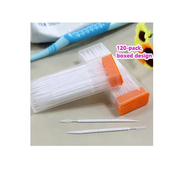 

ST10485-120pcs Plastic 2-way Oral Dental Picks Tooth Pick + Interdental Brush