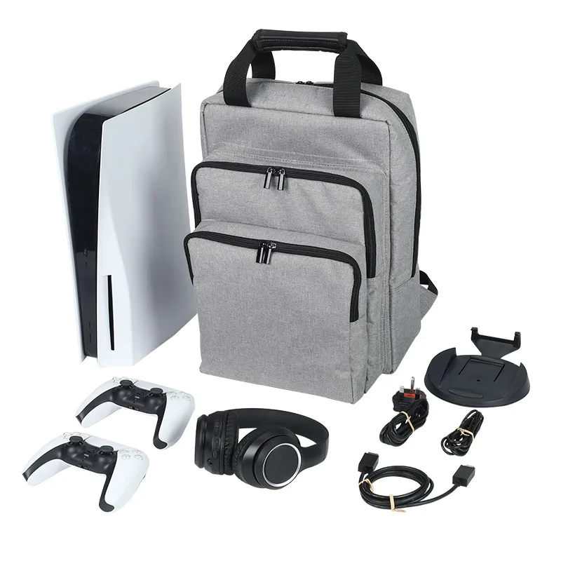 

China Manufacture Wholesale Carrying Bag For Sony PS5 Storage Waterproof And Shockproof Portable Backpack, Gray