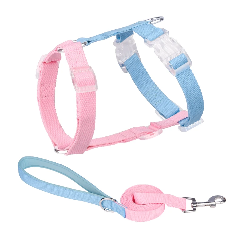 

Best Price Custom Clashing Colors Adjustable No Pull Nylon Pet Harness and Leash Set for Small Medium Size Dogs