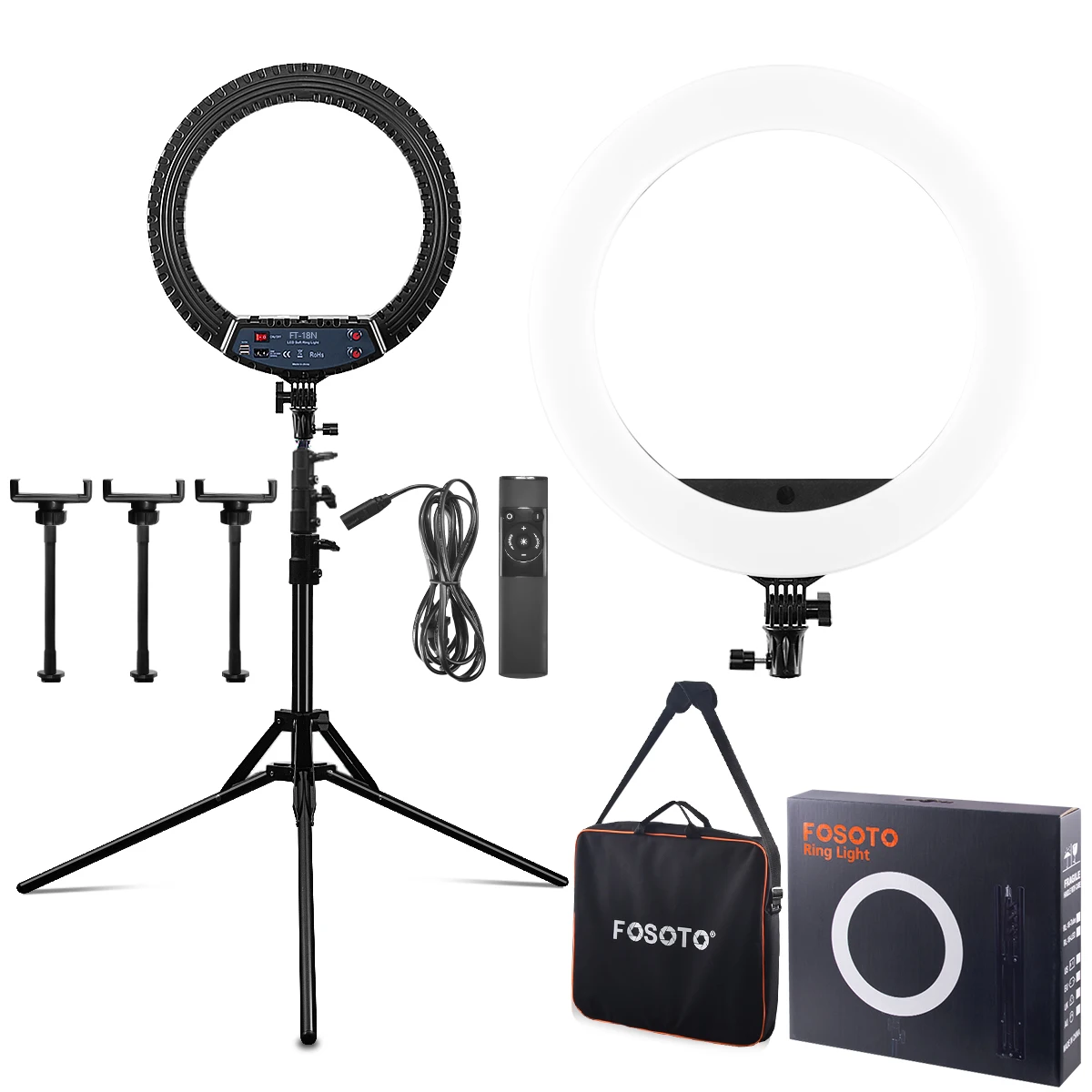 

FT-18N 55W High Quality Ring Selfie Light Big Beauty Makeup LED Ring Light with Phone Holder Tripod Stand 18inch LED Ring Light