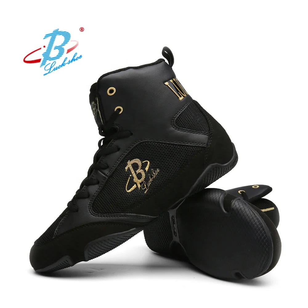 

2020 black boxing shoes men's combat fitness shoes high top bodybuilding gym shoes 30-46#, Requirement