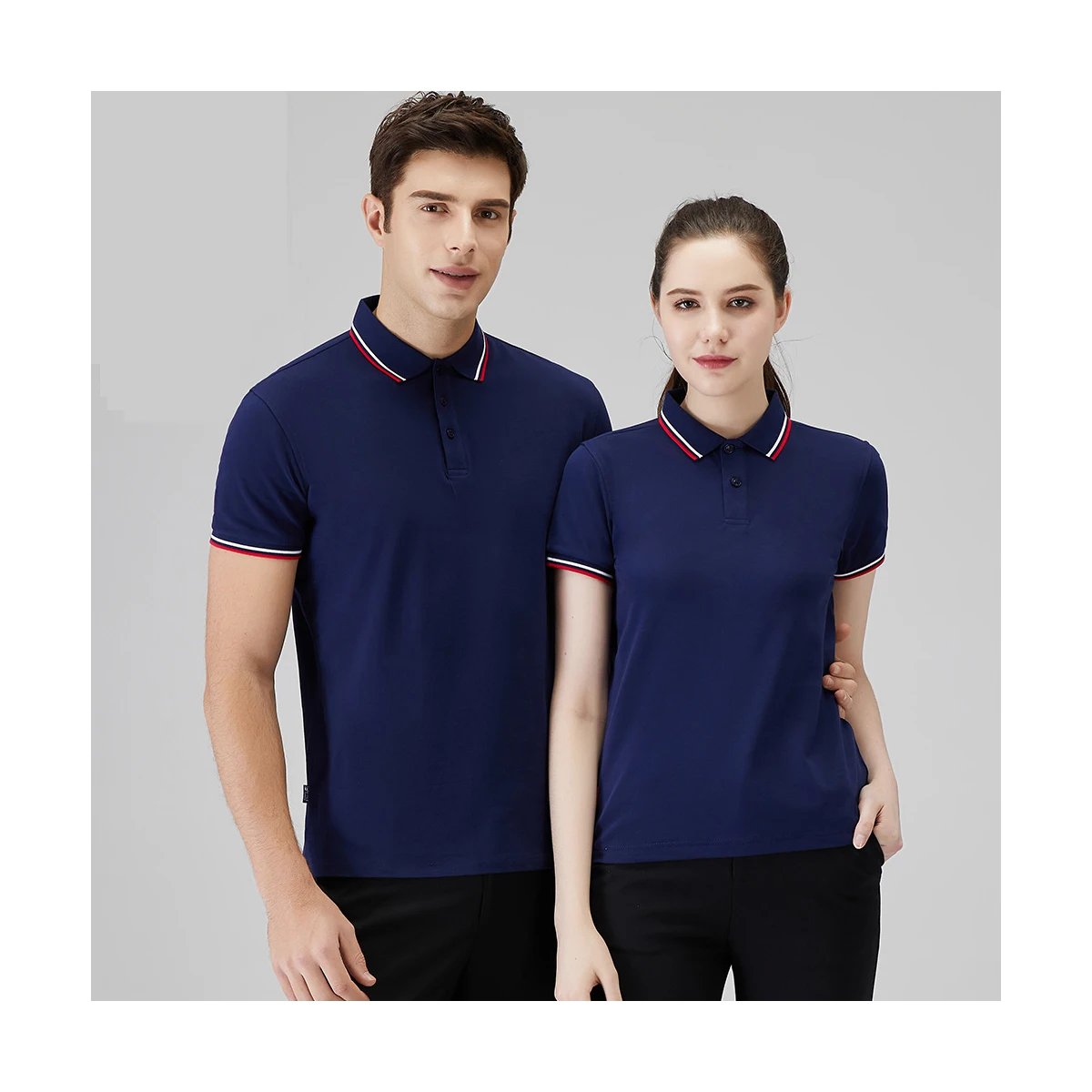 

Accept Custom Private Logo Parent-Child Short Sleeves 95 Cotton 5 Spandex Family Couple Matching Sport Polo T Shirts, 9 colors