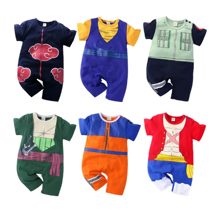 

Summer cartoon anime baby rompers short-sleeved kids clothes cosplay boys jumpsuit, Picture color