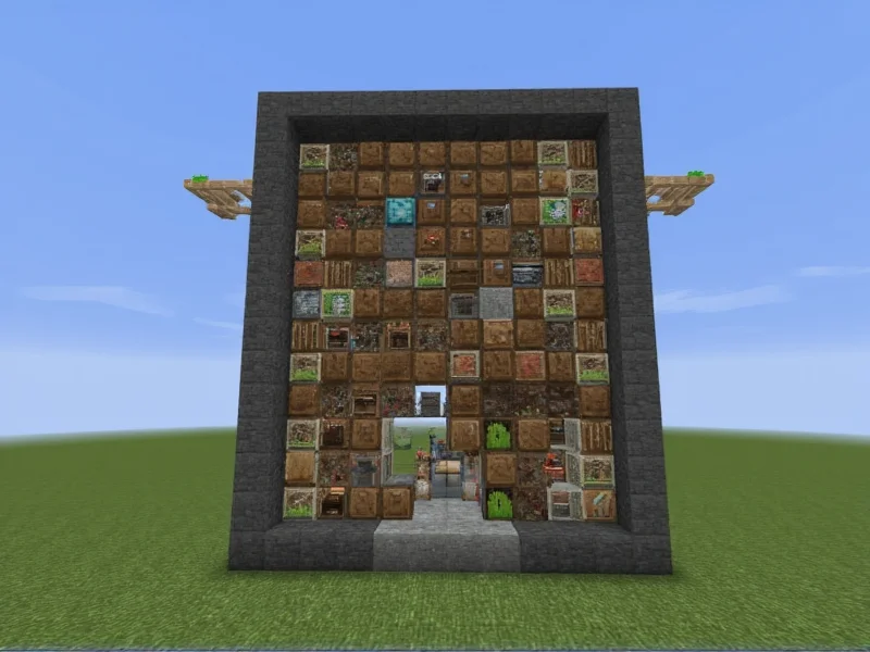 Compact Minecraft automatic crafting system in small space