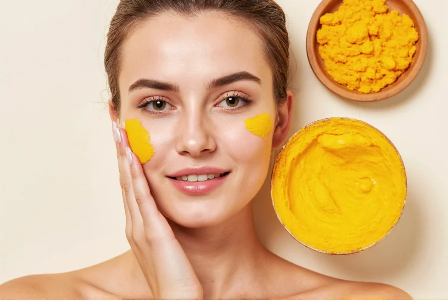 Natural turmeric face mask ingredients for glowing skin