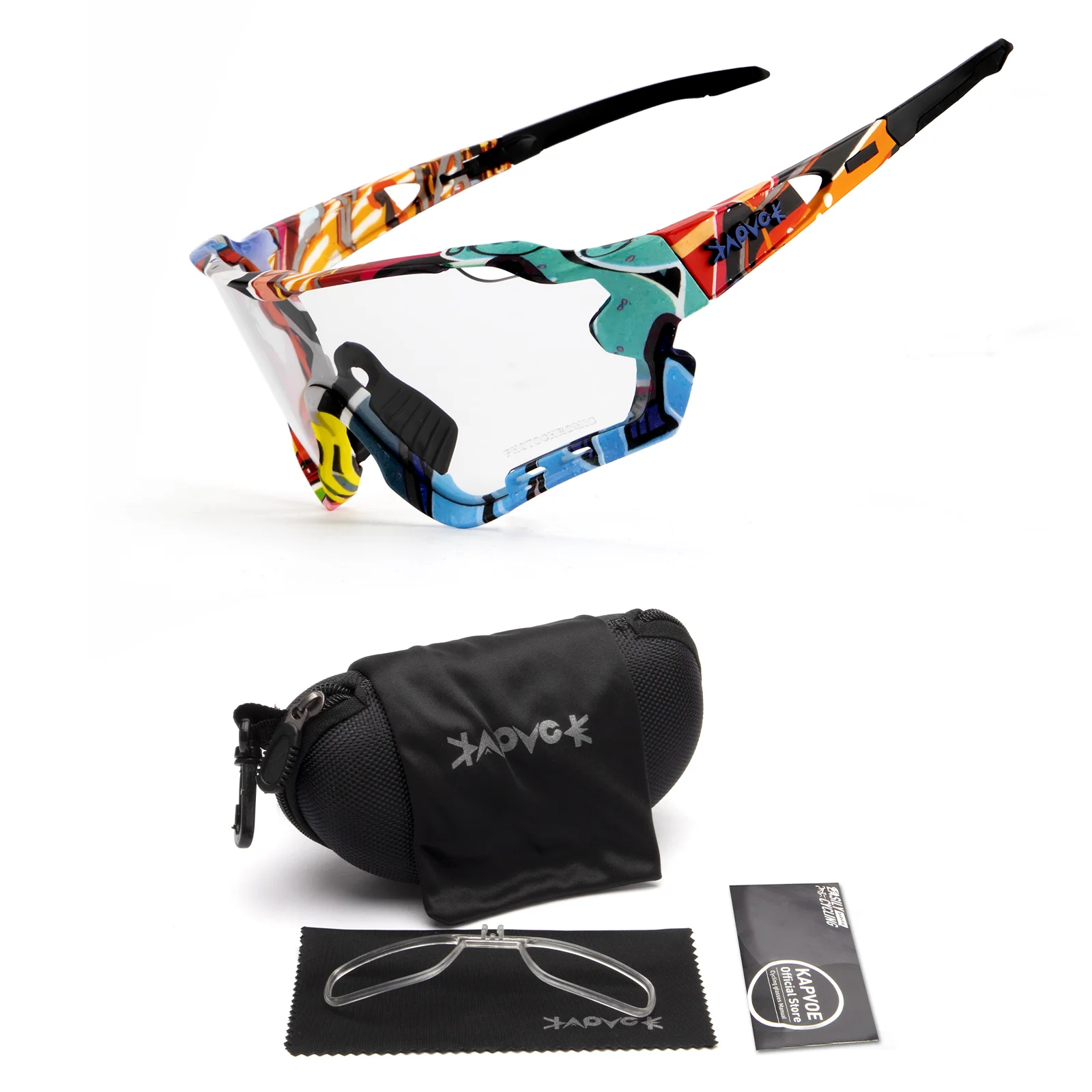 

Dropshipping Kapvoe Photochromic Outdoor Sports Bicycle Riding Sunglasses MTB Mountain Bike Cycling Glasses Eyewear 1 Lens