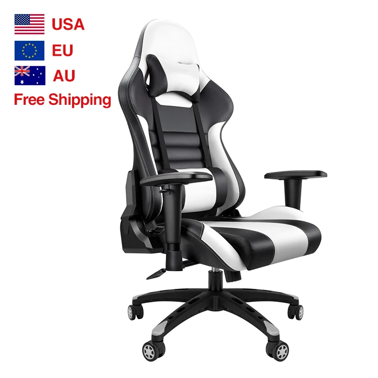 

Factory Price Reclining High End Sillas Gamer Silla Gaming PC Black White GT Racing Style Office Gaming Chair