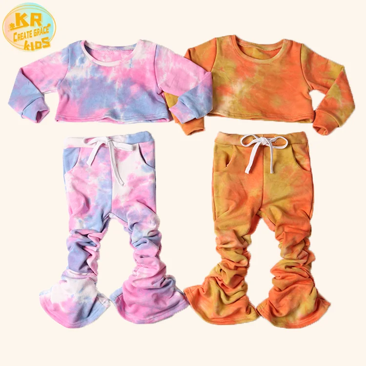 

Wholesale Child Clothing Supplier Tie Dye Baby Clothes Kid Tracksuit Set Kids Clothing, Customized color