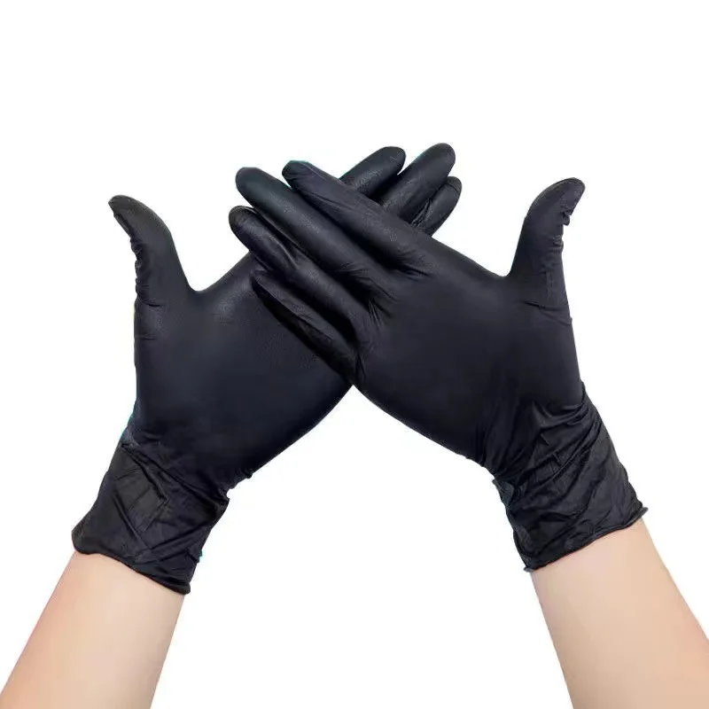 

Wholesale Manufacture Disposable nitrile synthetic guantes Food Grade Black Powder free Nitrile guantes