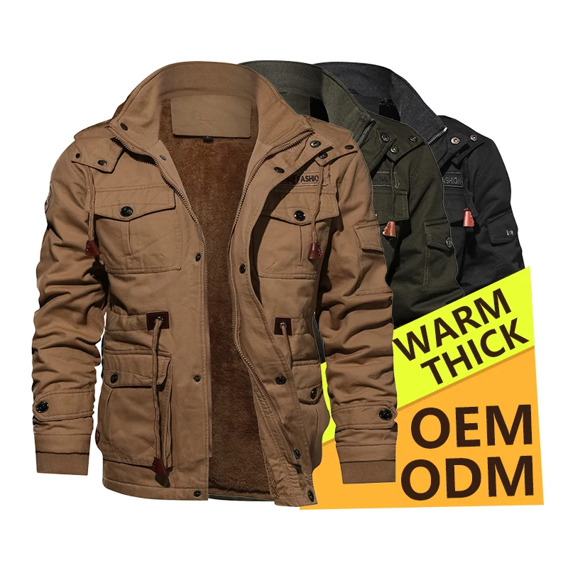 

outdoor plus size jackets Custom bomber fleece coats puffer hood jacket winter mens jacket