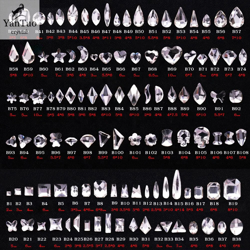 

Bling Various Shape Crystal Clear Rhinstone For Nails Decoration