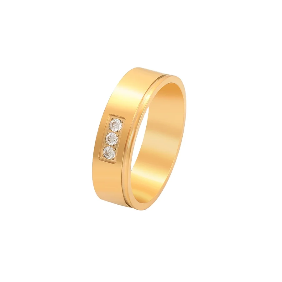 

YXR-233 Xu Ping Jewelry Diamond Charm jewelry 24K gold neutral engagement stainless steel ring