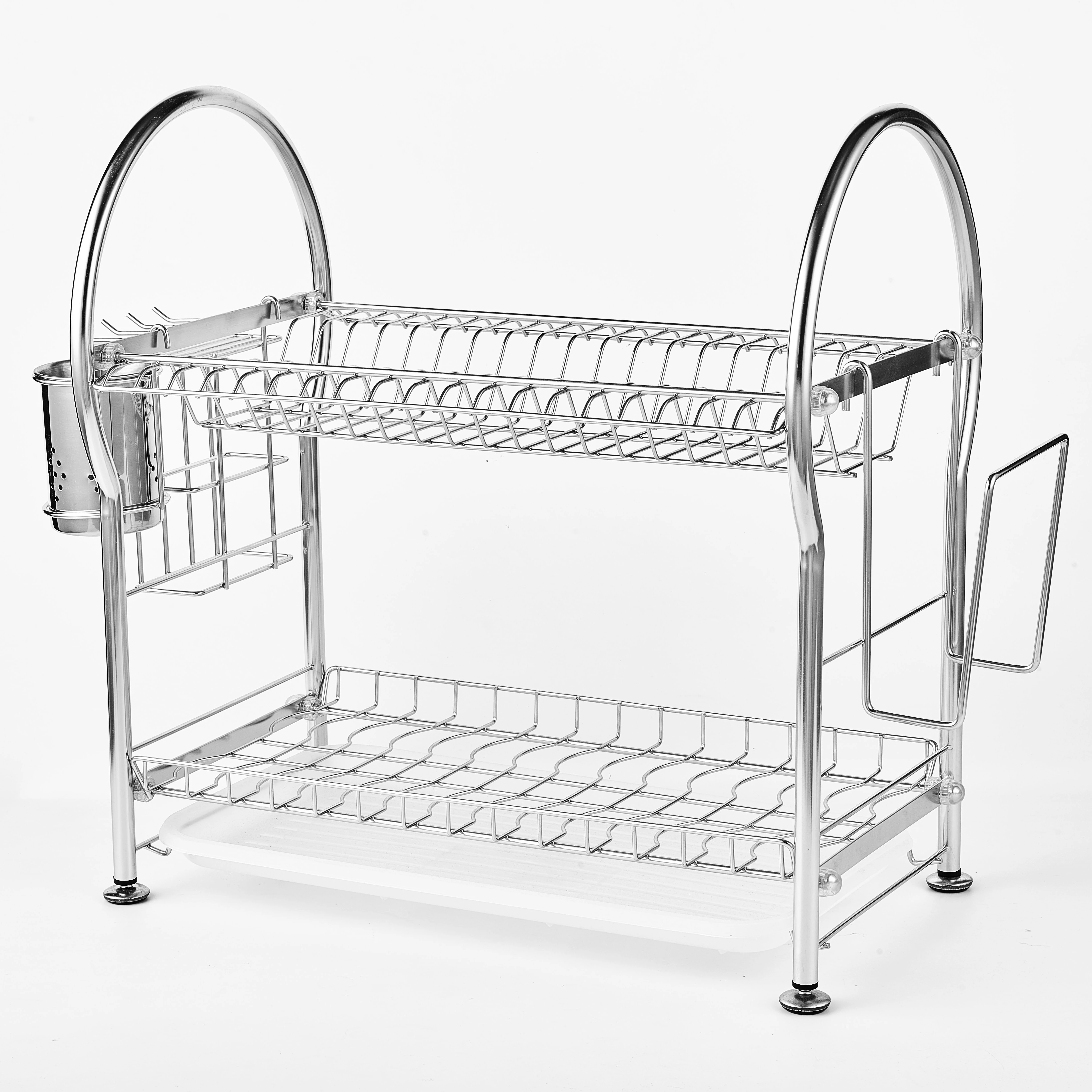 

small kitchen 2 layer dish drainer stainless steel dish rack holder