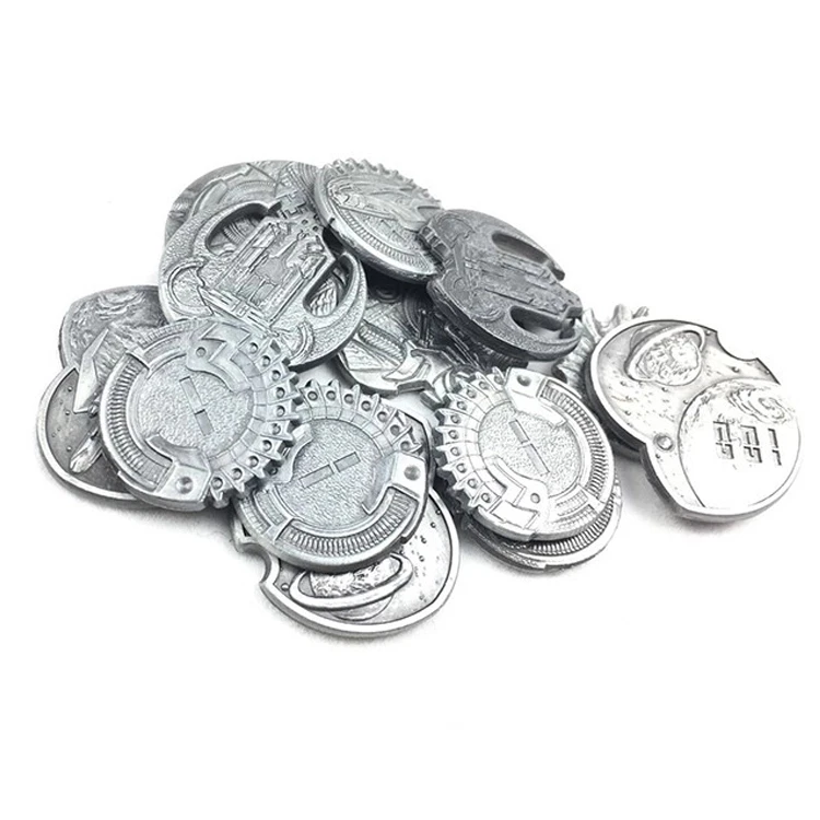 3d Engraved Metal Antique Custom Game Token Bulk Metal Board Game