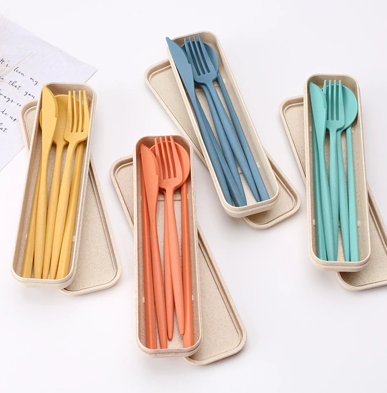 

Wholesale Price High Quality Kitchenware Set Eco Friendly Wheat Staw Kids Dinnerware sets