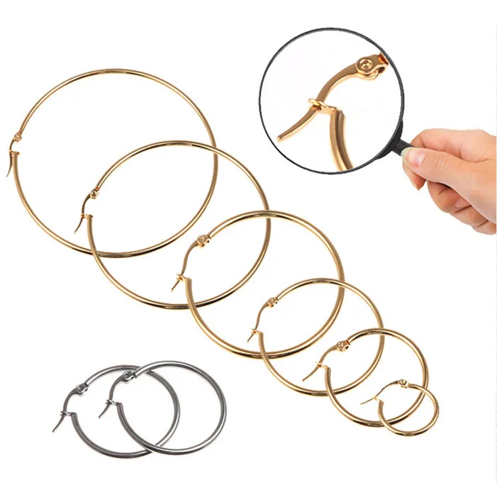 

Exaggerated 3-10cm Super Big Hoop Earrings Smooth Large Circle Earrings for Women Statement Jewelry, Gold, silver
