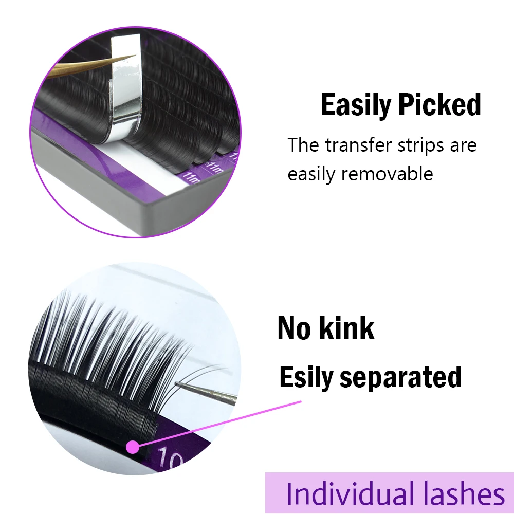
NAGARAKU Eyelash Extension Private Label Individual Classic Lash Faux Mink Professional Mega Volume Russian Natural Soft Bulk 