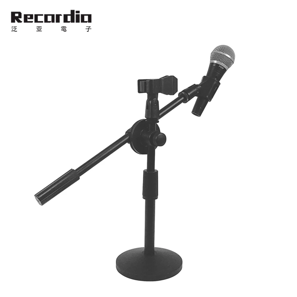 

GAZ-38 Adjustable Desktop Microphone Stand Adjustable MIC Tabletop Stand with Microphone Clip, Black