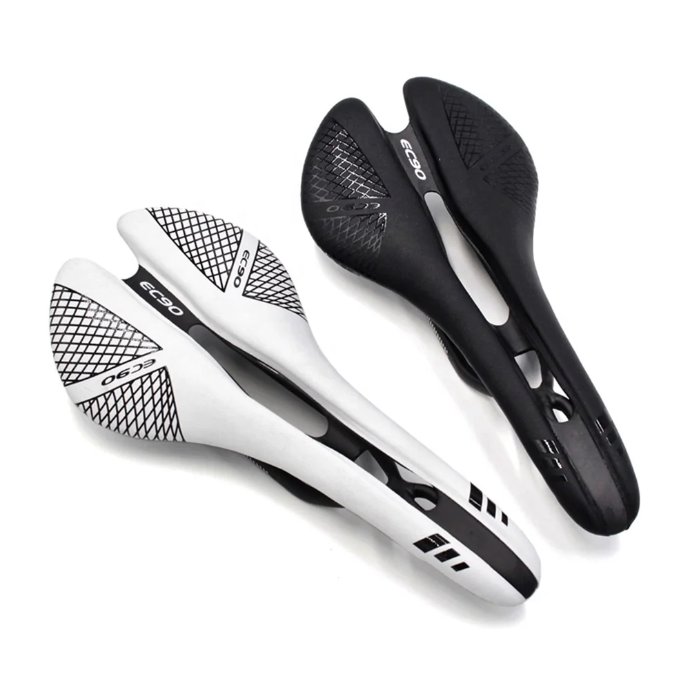 

Classic Fashion Sports Bike Saddle Cushion Cycling Carbon Fiber Microfiber Leather Seat Comfortable Shockproof Bicycle Saddle, Black