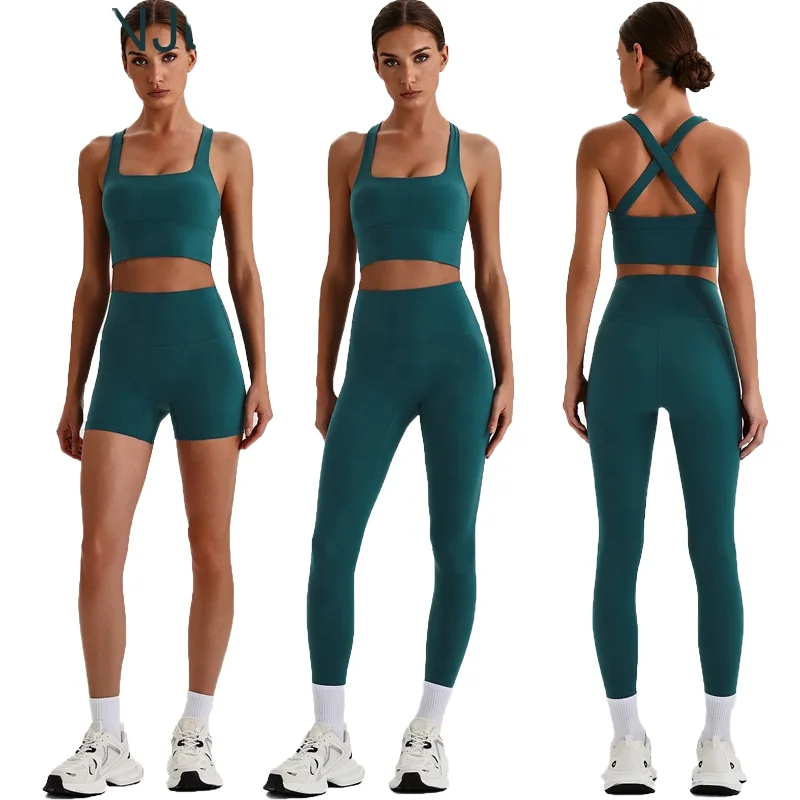 三件套高腰弹力瑜伽服套装