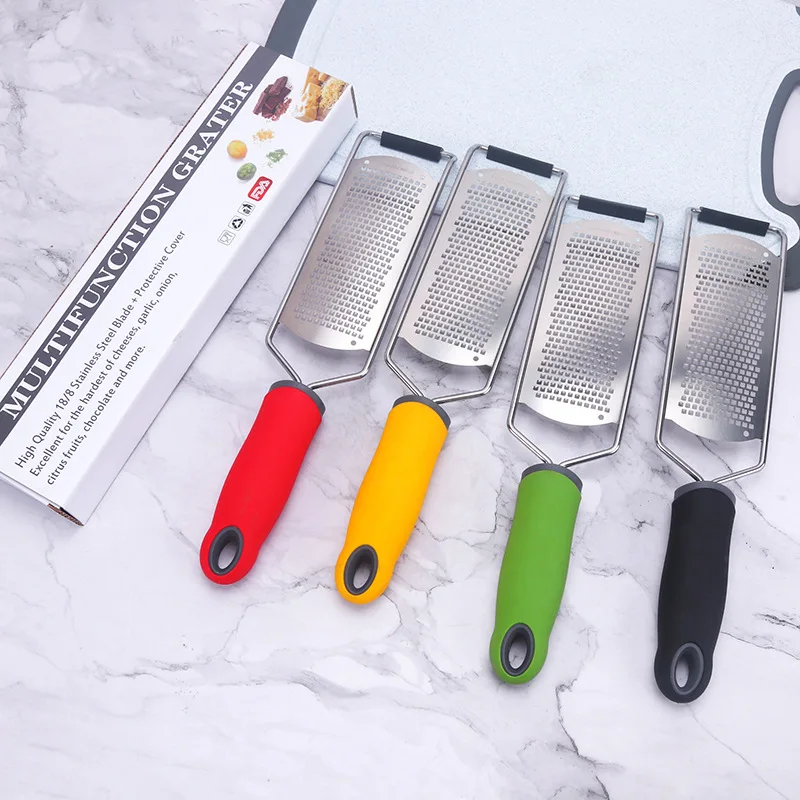 

TY2022 OEM/ODM Kitchen gadgets Stainless steel multi-function lemon cheese grater potato shredded peeling knife grater, Red/yellow/green/black