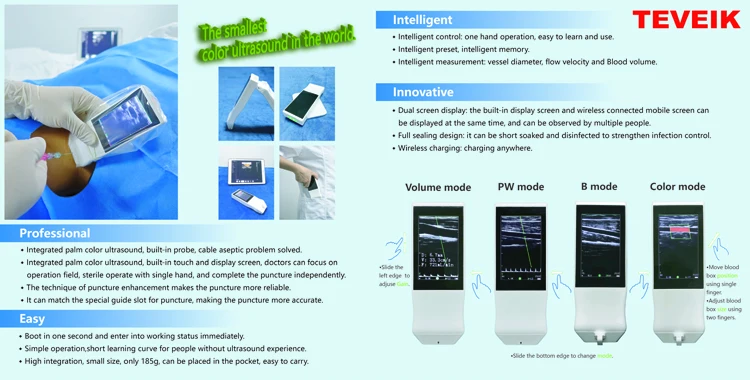 2020 New Mini Android Colorful Wireless Ultrasound Scanner Doppler Probe Ultrasound Wifi