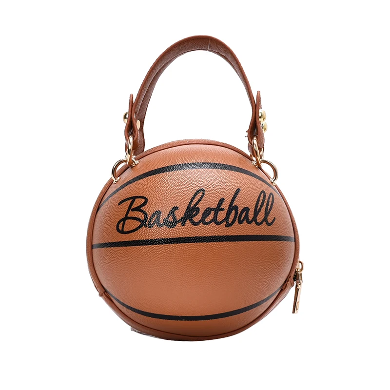 

2021 New fashion ladies Basketball mini purse bag ball shape leather handbags, 4 colors