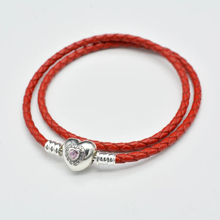 

Factory Wholesale Wristband Multicolor Silver Bracelet Double Leather Wrapped Braided