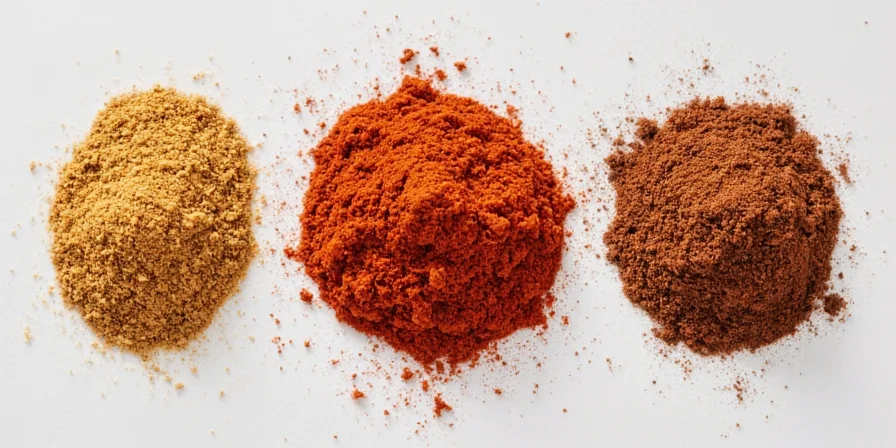 A close-up of freshly ground baharat on a wooden spoon
