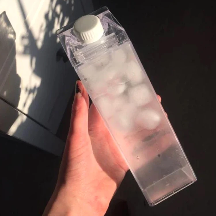 

Las botellas de agua del carton de la leche del jugo de fruta del plastico transparente con las tapas venden al por mayor, Transparent