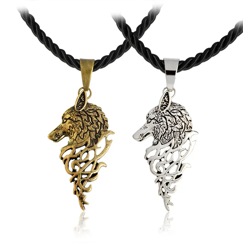 

New Arrivals Stainless Steel Game Thrones Jewelry Stark Dire Wolf Antique Silver Pendant Necklace