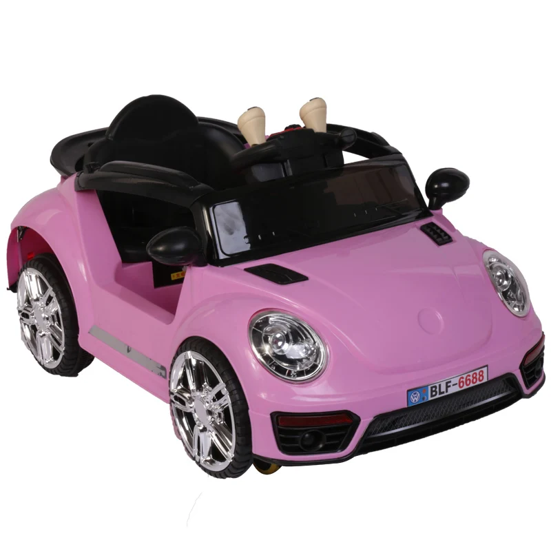Vw Beetle Electric Girls Pink Ride On Car Baby Battery Toy Car Push Car