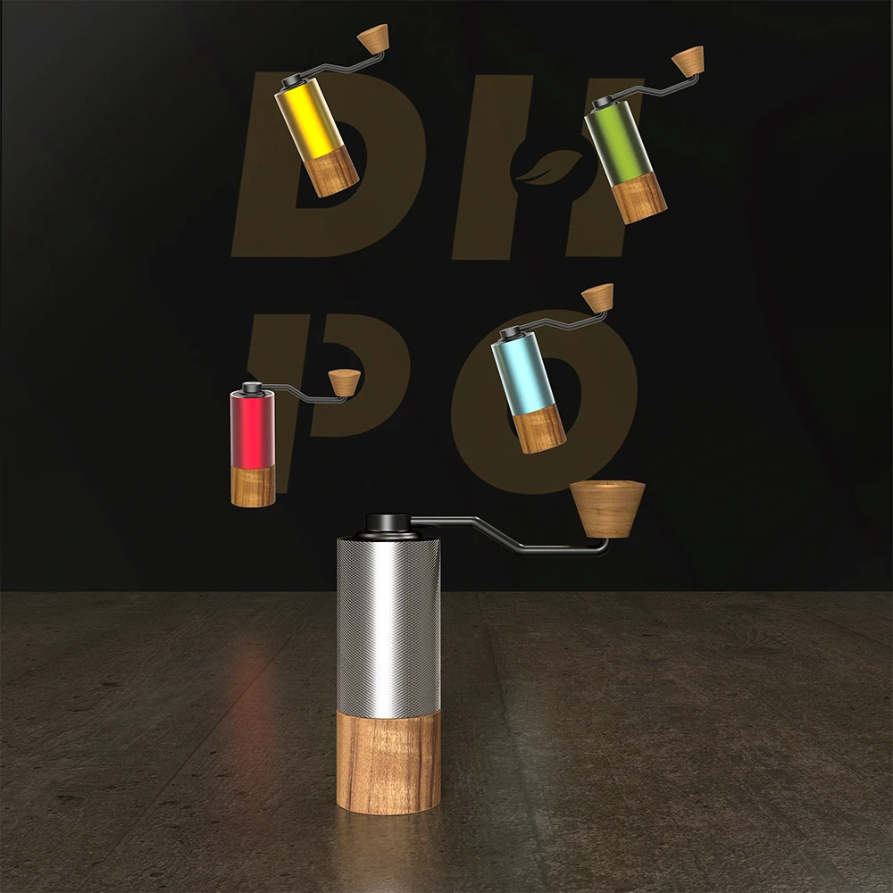 

DHPO manual coffee grinder spice burr turkish coffee grinders hand burr grinders for coffee beans with wooden base