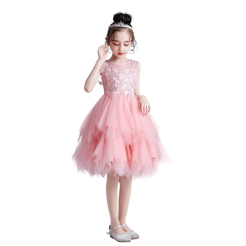 

New Style Princess Costume Kids Flower Party Dresses Factory Elegant Grown Party Dress For Girl Clothing, As show