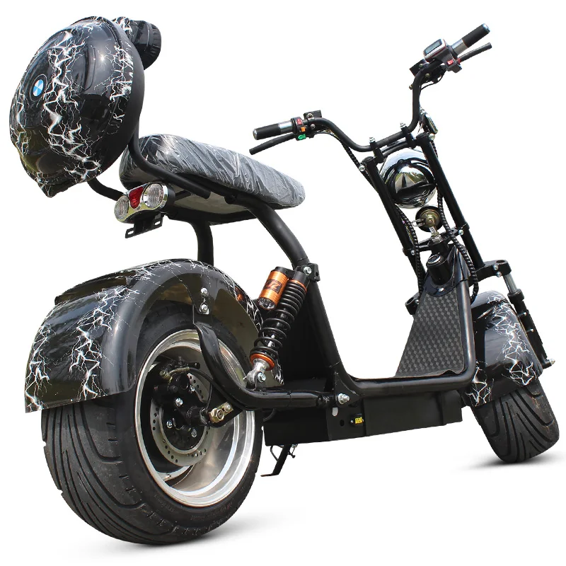 

Fanco Electric Two Wheel Citycoco Scooters E Mobility Sports Harleys Motorcycle, Black