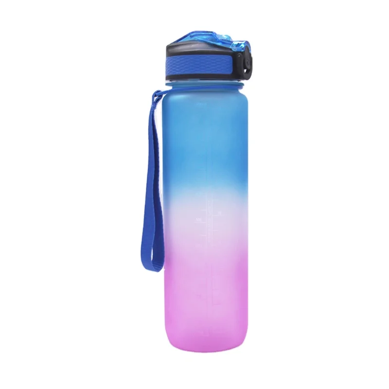 

Sports Fitness Workout Plastic Tritan Water Bottle with Time Markings & Measurements 1000ml/32Oz Motivational Water Bottle, Customized color